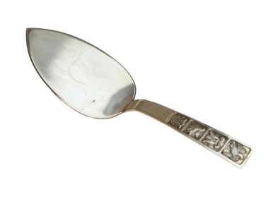 David Andersen Norwegian Sterling Silver Pastry Server in Birds of Paradise