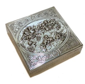 French Silver Repousse Vanity or Cigar Box