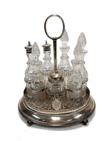 Antique English Sterling Silver Cruet Set, 19th Century