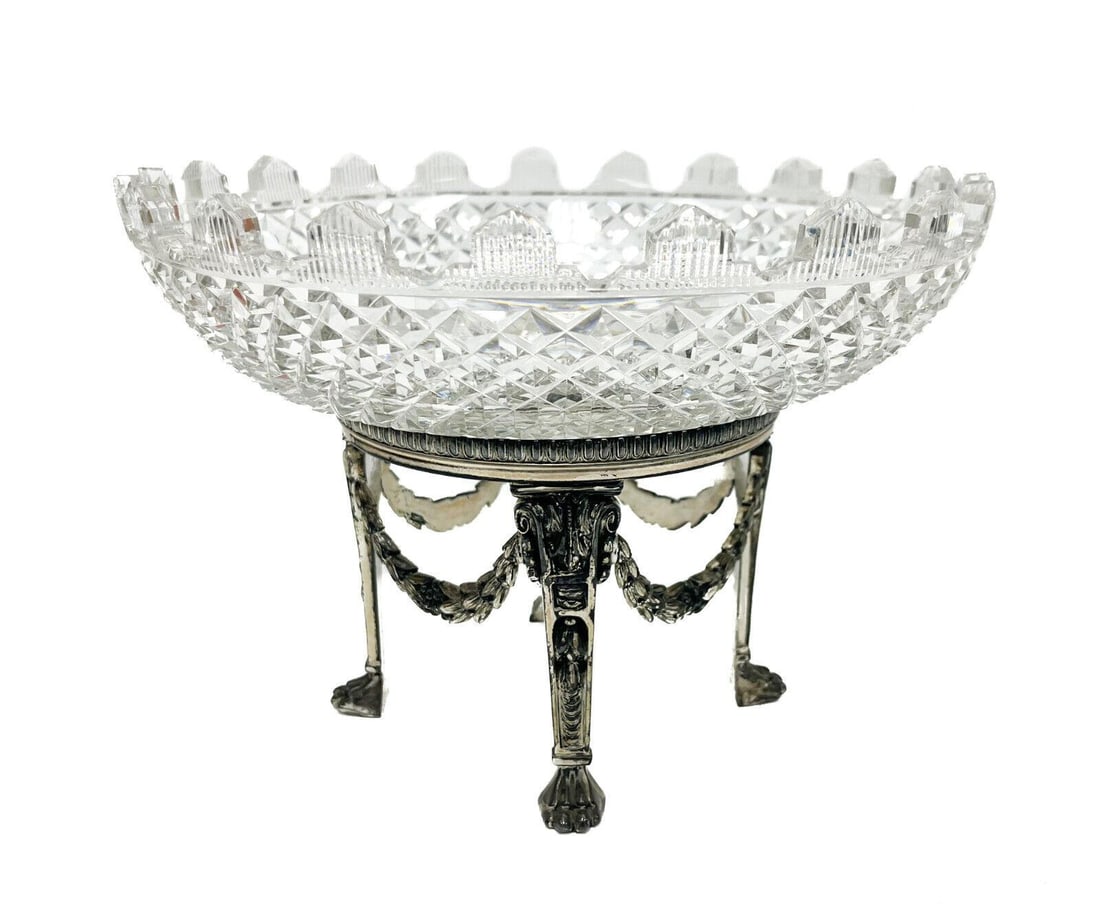 Pairpoint Silverplate and Crystal Cut Glass Bowl, 2nd Quarter 20th Century (1 of 8)
