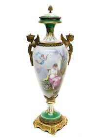 Sevres France Porcelain Hand Painted Decorative Urn