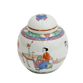 Chinese Enameled Porcelain Lidded Jar