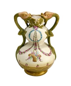 Amphora RSTK Porcelain Lizard Salamander Vase