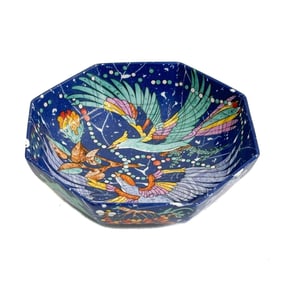Hermes France Porcelain Octagonal Bowl in Marqueterie