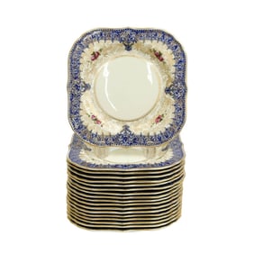 18 Royal Worcester England Square Porcelain Dessert or Salad Plates 1938