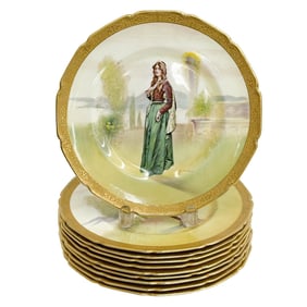 10 Royal Doulton England Porcelain Portrait Plates Shakespeare Characters c 1910