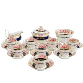 Copeland Spode English Porcelain Tea Serving Pieces Cup & Saucers for 8