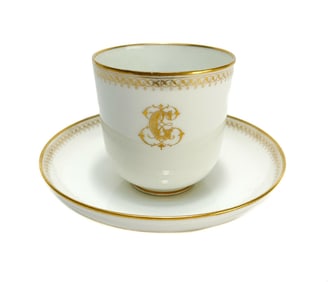 Manufacture de Sevres Porcelain Cup and Saucer, 1868