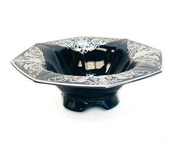 Sterling Silver Black Amethyst Centerpiece Bowl