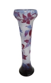 Emile Galle Fire Polished Art Glass Vase