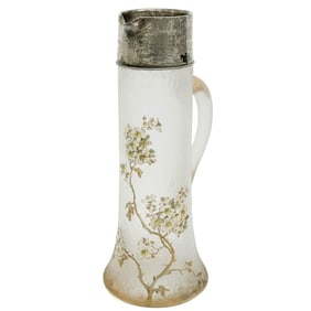 Dominick & Haff American Sterling Silver Mounted Daum Glass Champagne Pitcher