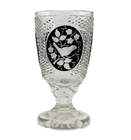 Kaiser Hand Cut Crystal Etched Vase; Signed