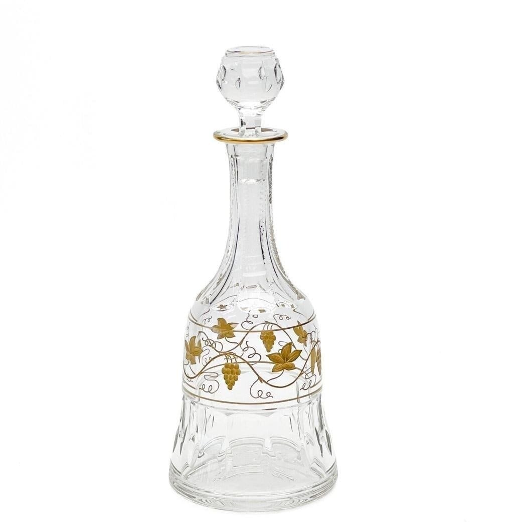 Val Saint (St.) Lambert France Cut Glass Decanter with Stopper in Pampre D' Or (1 of 4)