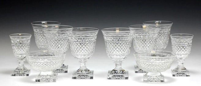 10 Kosta Edvin Ollers Cut Crystal Goblets