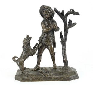 Continental Patinated Bronze Sculpture, 19th C.