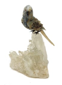 Carved Agate Figure of a Parrot