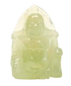 Chinese Carved Chrysoprase Buddha Figurine