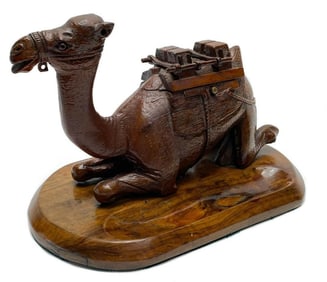 Continental Hand Carved Novelty Ink Stand & Pen Tray