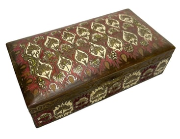 Copper and Wood Lined Cigar Box, 1st Half 20th Century