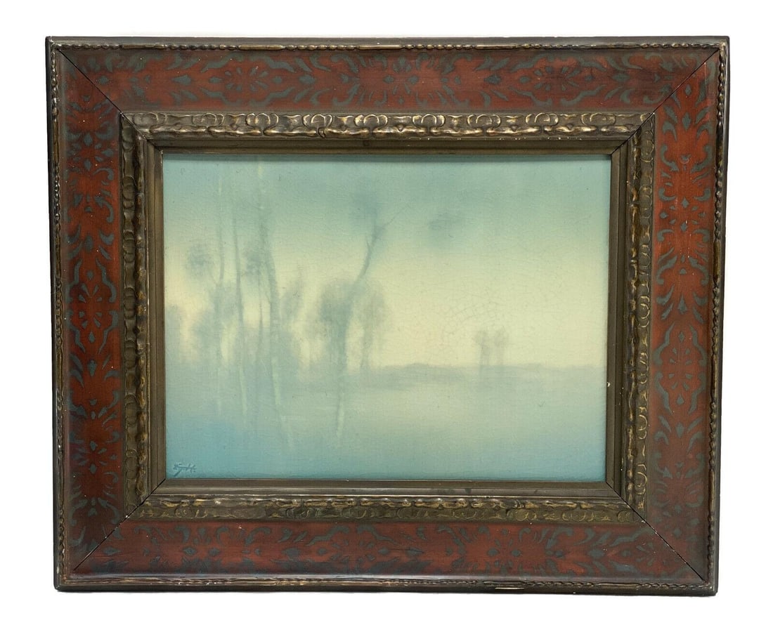 Rookwood Pottery Vellum Landscape Plaque by E.T. Hurley, 1913 (1 of 6)