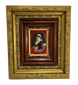 Continental Hand Painted Porcelain Plaque of a Beauty, Early 20th Century