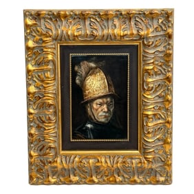 KPM Berlin Hand Painted Porcelain Portrait Plaque After Rembrandt Artist Signed