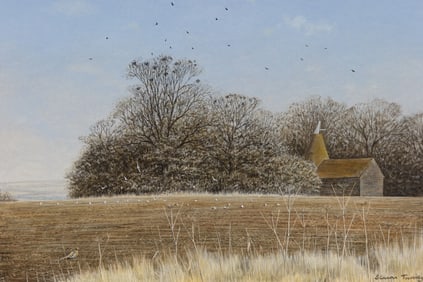 Simon Turvey (British 20th Century) Gouache on Paper Landscape Signed