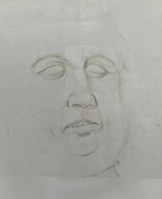Werner Wilder (German/US 20th C.) Graphite Drawing Face of a Man