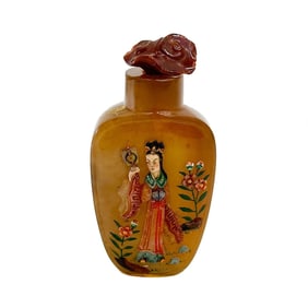 Chinese Tsuda Family Embellished Agate Snuff Bottle 18th / 19th century