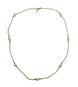 Tiffany & Co Elsa Peretti 18k Yellow Gold and Cultured Pearl Necklace