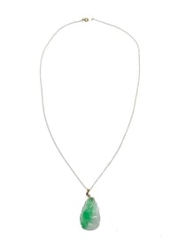 MS Co. 14k Yellow Gold and Jade Pendant Necklace