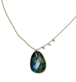 Meira T 14k Yellow Gold Azurmalachite and Diamond Pendant Necklace