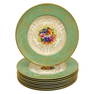 9 Royal Worcester Painted Porcelain Green Dinner Plates Artist Signed 1929