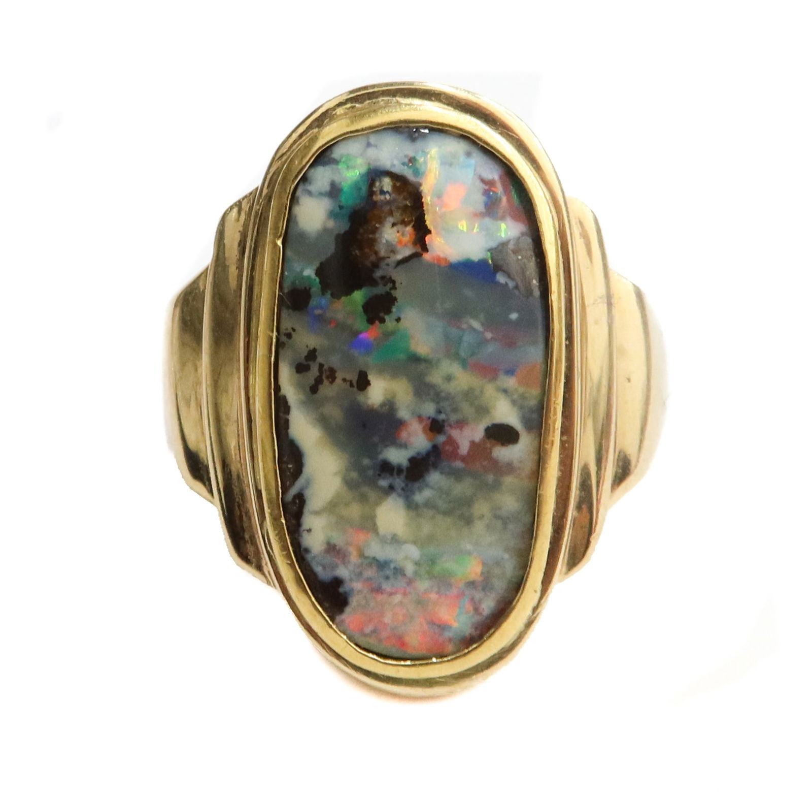 14k Yellow Gold and Opal Ring, Size 7.5 (1 of 7)