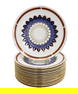 14 Royal Crown Derby England Dinner Plates in Quail, Late 20th Century