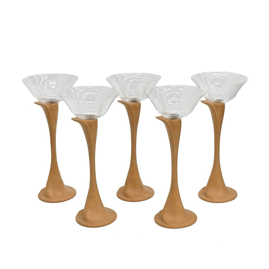 5 Elsa Peretti for Tiffany Ceramic Pottery Glass Champagne Coupes (1 of 8)