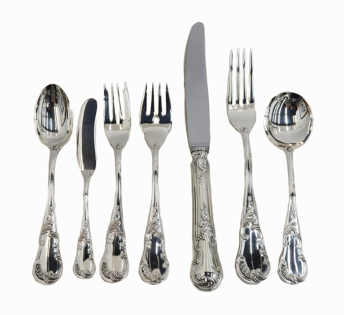 70pc Buccellati Sterling Solid Silver Service Set for 10 in Quirinale Signed