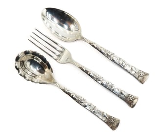 3 Piece Tiffany & Co. Sterling Silver Fork and Spoons in Vine