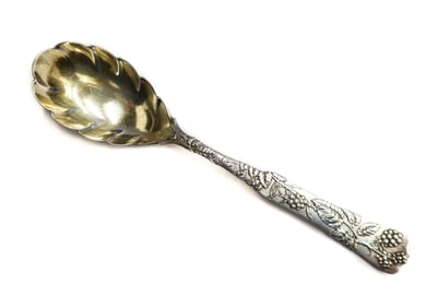 Tiffany & Co. Sterling Silver Solid Jelly Spoon in Vine, circa 1880