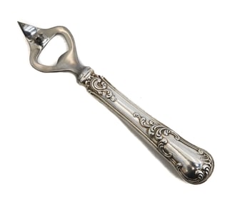 Buccellati Sterling Silver Bottle and Can Opener in Quirinale, Foliate Scrolls