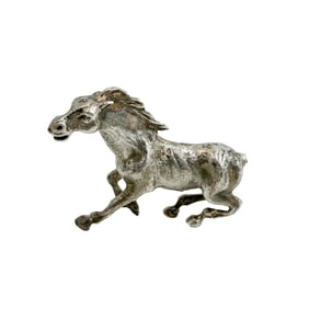Italian Mori Enrico FU Eugenio 800 Silver Horse Stallion Mini Figurine, AR-12