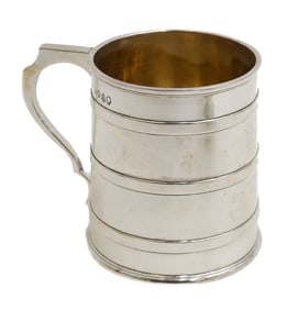 Daniel & Charles Houle London Sterling Silver and Gilt Small Tankard Cup 1868