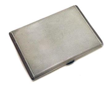 German 935 Sterling Silver & Wood Mounted Cigarette Case, circa 1930