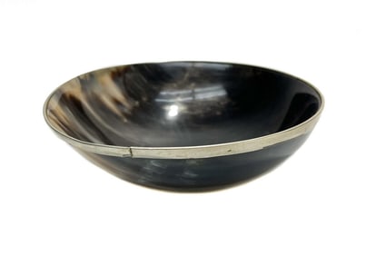 Continental Silver Rim Horn Bowl