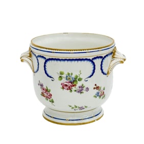 Sevres Porcelain Bottle Cooler Seaux a Demi-Bouteille Feuille de Choux 1767