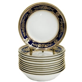 11 Wedgwood England Porcelain Berry Bowls Cobalt Blue X5987 circa 1920