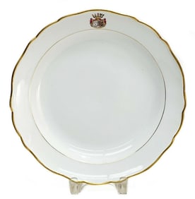 Meissen Germany Hand Painted Armorial Porcelain Serving Dish, 19th century