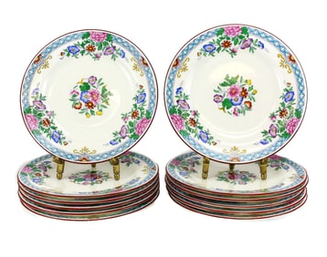 12pc Wedgwood Porcelain Bread & Butter Plates 6" W284 Hand Painted Enamel