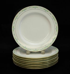 8 Minton Porcelain & Enamel Dinner Plates in Anita