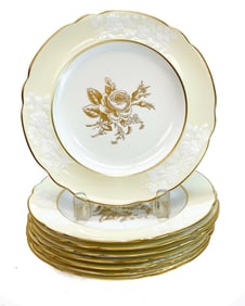 8 Copeland Spode Porcelain Salad Plates, c1900